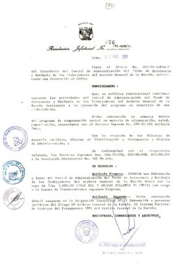Resolución Jefatural N° 076-1991/AGN/J