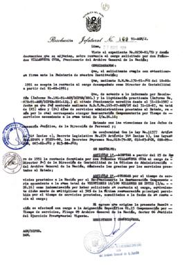 Resolución Jefatural N° 169-1991/AGN/J