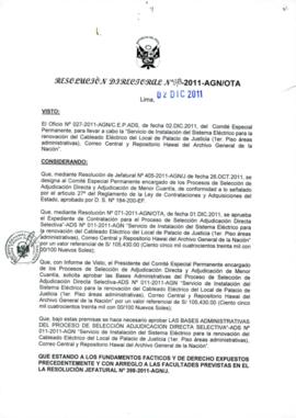 Resolución Directoral N° 073-2011-AGN/OTA