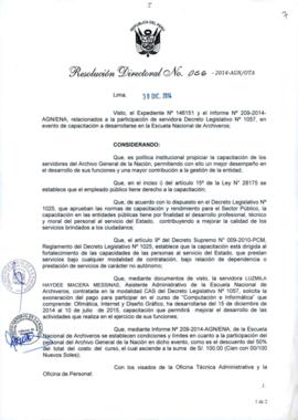 Resolución Directoral N° 056-2014-AGN/OTA