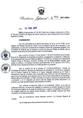 Resolución Jefatural N° 054-2017-AGN/J
