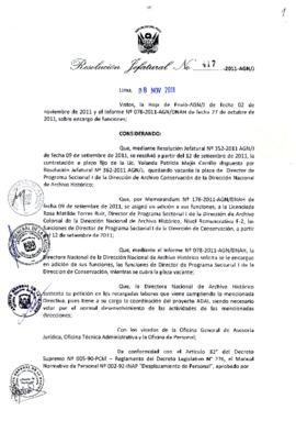 Resolución Jefatural N° 417-2011-AGN/J
