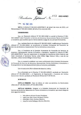 Resolución Jefatural N° 013-2015-AGN/J
