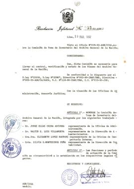 Resolución Jefatural N° 059-1992/AGN/J