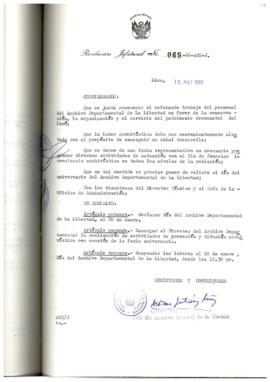 Resolución Jefatural N° 069-1986/AGN/J