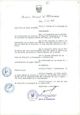 Resolución Directoral N° 51-84-AGN/OA