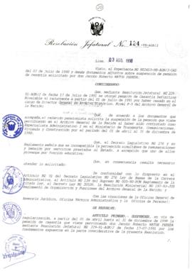 Resolución Jefatural N° 124-1998/AGN/J