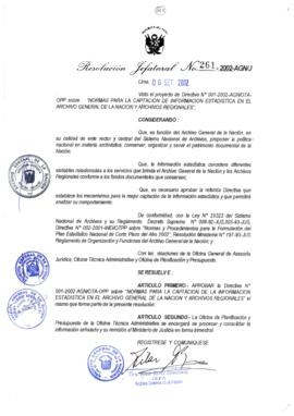Resolución Jefatural N° 261-2002/AGN/J