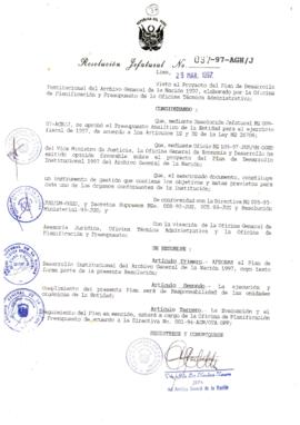 Resolución Jefatural N° 037-1997/AGN/J