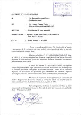INFORME 233-2003-AGN-OGAJ