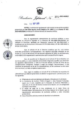 Resolución Jefatural N° 375-2013-AGN/J
