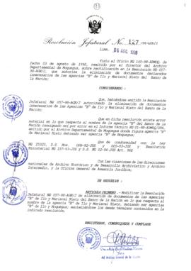 Resolución Jefatural N° 127-1998/AGN/J