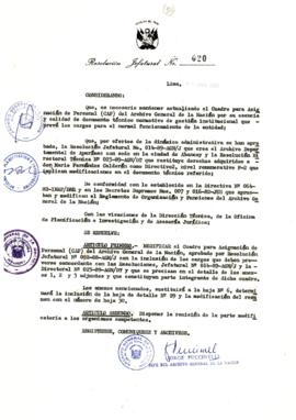 Resolución Jefatural N° 020-1989/AGN/J