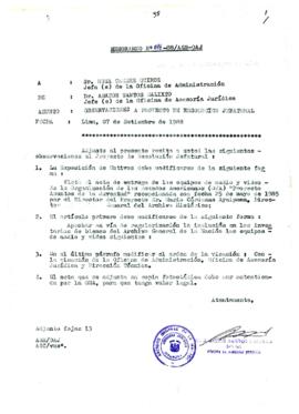 MEMORANDUM 076-88-AGN/JOAJ