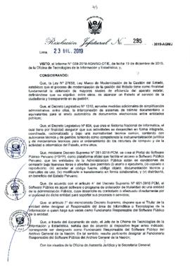 Resolución Jefatural N° 295-2019-AGN/J