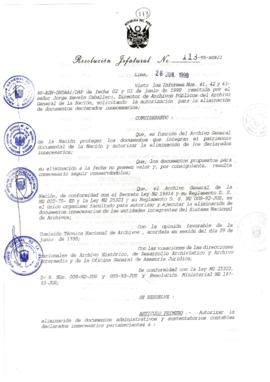 Resolución Jefatural N° 113-1998/AGN/J