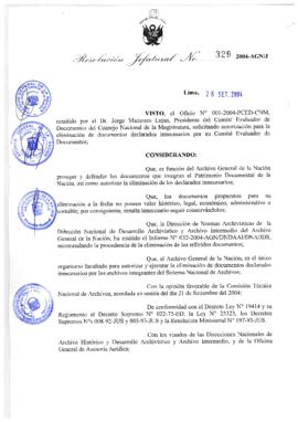 Resolución Jefatural N° 329-2004-AGN/J