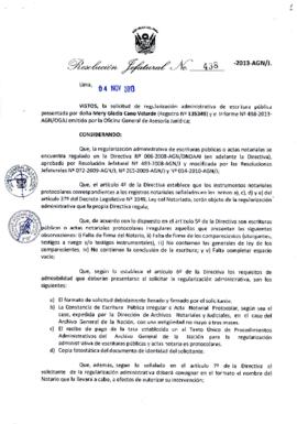Resolución Jefatural N° 438-2013-AGN/J