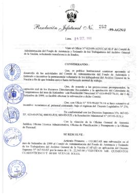 Resolución Jefatural N° 282-1999/AGN/J