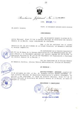 Resolución Jefatural N° 139-1996/AGN/J