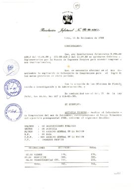 Resolución Jefatural N° 157-1988/AGN/J