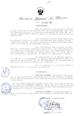 Resolución Jefatural N° 100-1995/AGN/J