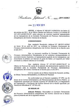Resolución Jefatural N° 444-2011-AGN/J