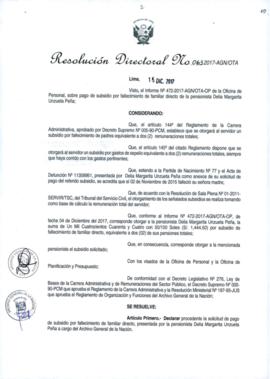 Resolución Directoral N° 063-2017-AGN/OTA