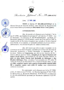 Resolución Jefatural N° 396-2006-AGN/J