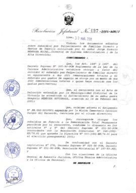 Resolución Jefatural N°087-2001/AGN/J