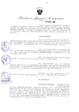 Resolución Jefatural N° 006-1996/AGN/J
