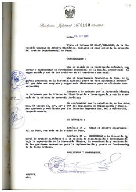 Resolución Jefatural N° 160-1983/AGN/J