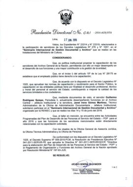 Resolución Directoral N° 021-2016-AGN/OTA