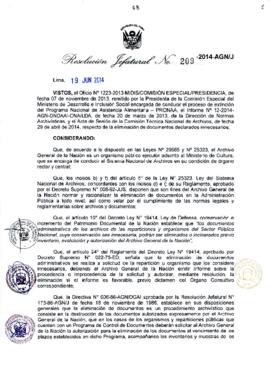 Resolución Jefatural N° 209-2014-AGN/J