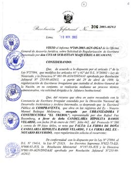 Resolución Jefatural N° 306-2003-AGN/J