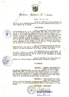 Resolución Jefatural N° 001-1994/AGN/J