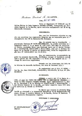 Resolución Directoral N° 80-85-AGN/OA