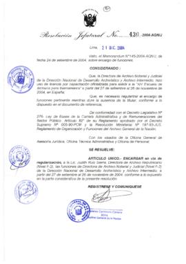 Resolución Jefatural N° 430-2004-AGN/J