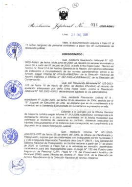 Resolución Jefatural N° 014-2005-AGN/J