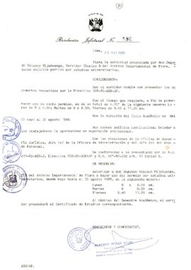 Resolución Jefatural N° 080-1988/AGN/J
