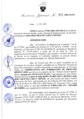 Resolución Jefatural N° 422-2004-AGN/J