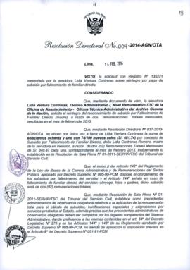 Resolución Directoral N° 004-2014-AGN/OTA