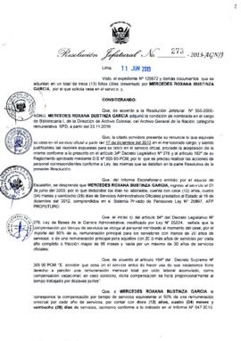 Resolución Jefatural N° 273-2013-AGN/J