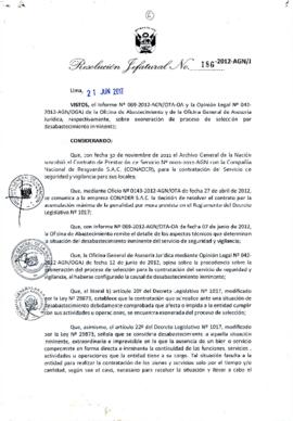 Resolución Jefatural N° 186-2012-AGN/J