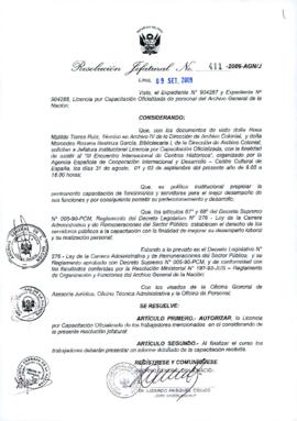 Resolución Jefatural N° 411-2009-AGN/J