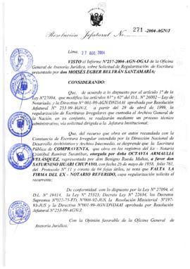 Resolución Jefatural N° 271-2004-AGN/J