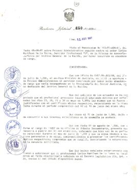 Resolución Jefatural N° 060-1987/AGN/J