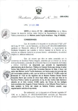 Resolución Jefatural N° 501-2009-AGN/J