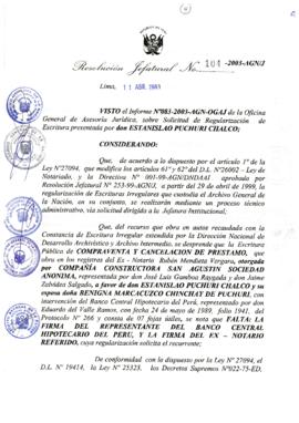 Resolución Jefatural N° 104-2003-AGN/J