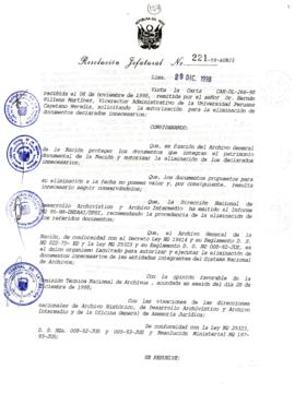 Resolución Jefatural N° 221-1998/AGN/J